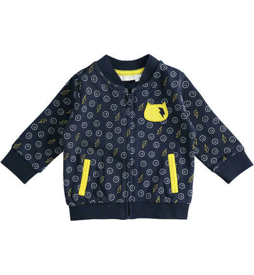 Minibanda felpa neonato con Zip Navy Smile