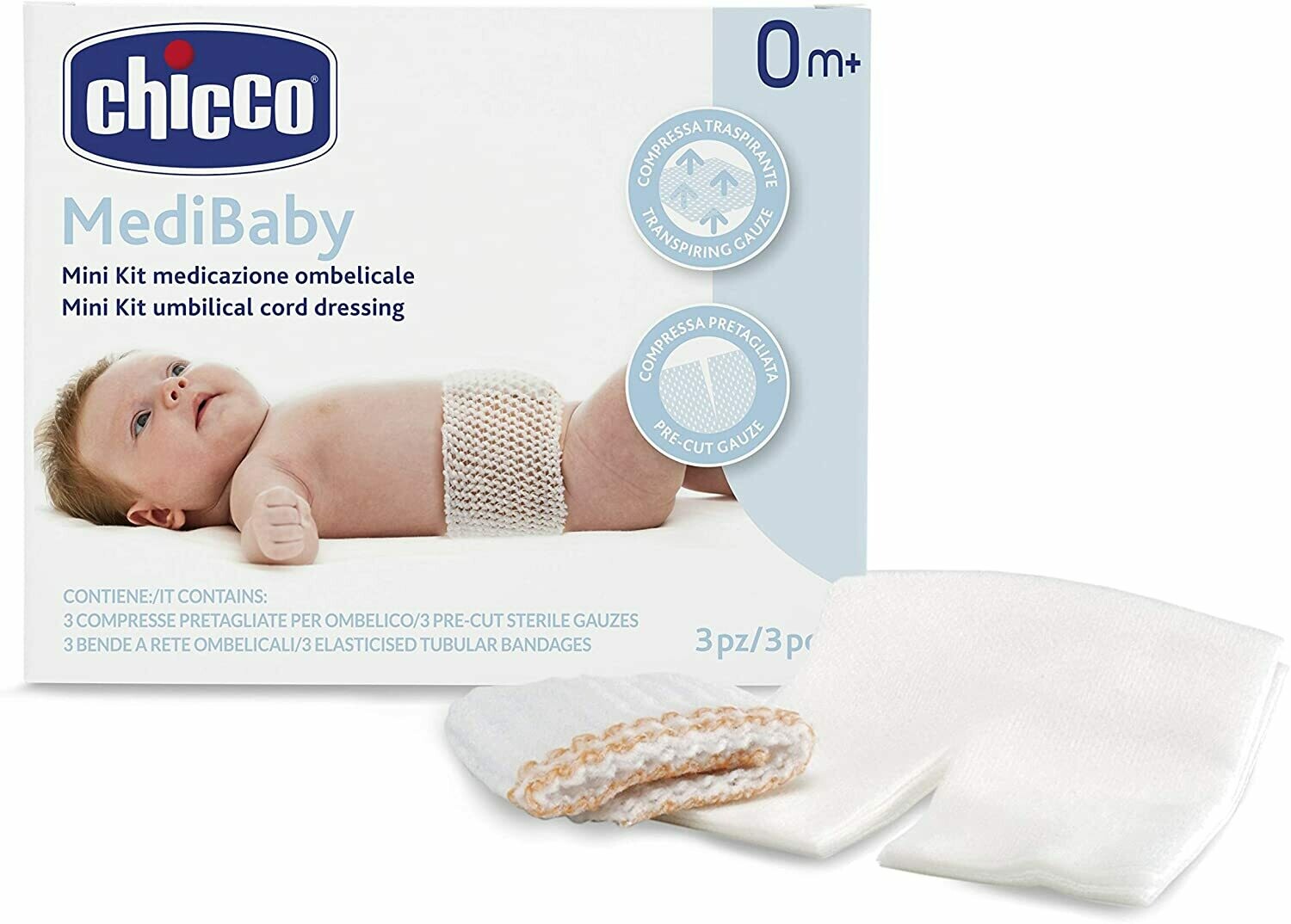 Chicco MediBaby Kit medicazione ombelicale, 3Pz