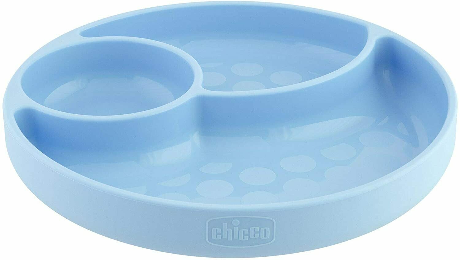 Chicco Piatto a scomparti in silicone con ventosa Azzurro, 12 mesi+