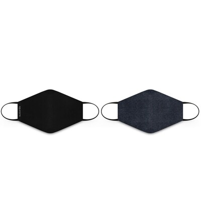 Suavinex Mascherine di stoffa Adulto 10+ , Denim+Nero