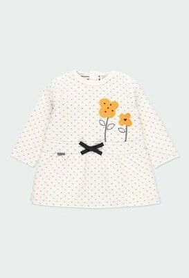 Boboli vestito trapuntato Fiore Panna bambina
