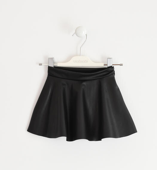 Sarabanda gonna ecopelle nero bambina