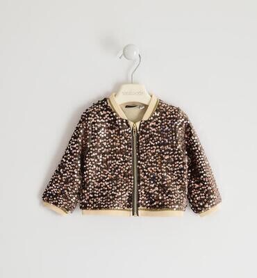 Sarabanda felpa Short ciniglia e paillettes marrone bambina