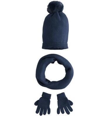 Sarabanda completo cappello scaldacollo guanti Blu bambina