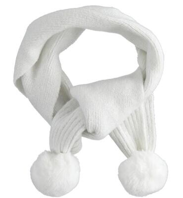 Sarabanda sciarpa Pom Pon Bianco Lurex bambina