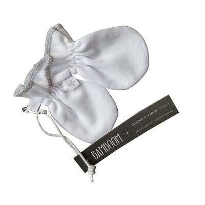 Bamboom guanti antigraffio bianco neonati