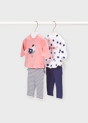 Mayoral Set 2 completi leggings Royal bianco neonata