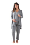 Premamy completo Cardigan Top Pantalone Grigio