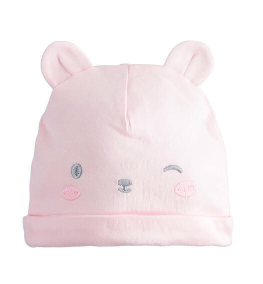 Minibanda cappello cuffia Ecofriends Orsetto Rosa neonata