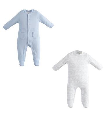 Minibanda Completo pigiami Azzurro Bianco neonato
