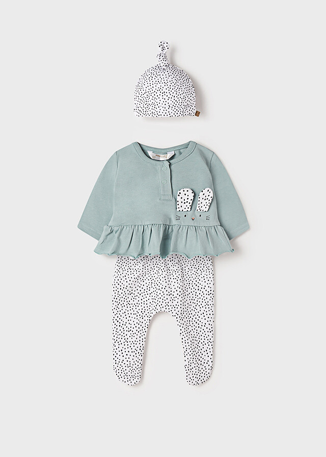 Mayoral completo ghettina e cappello Menta neonata
