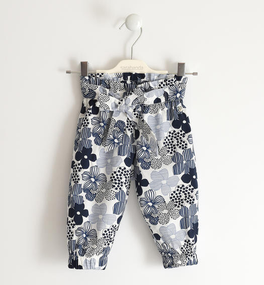 Sarabanda pantalone Indigo Bianco bambina