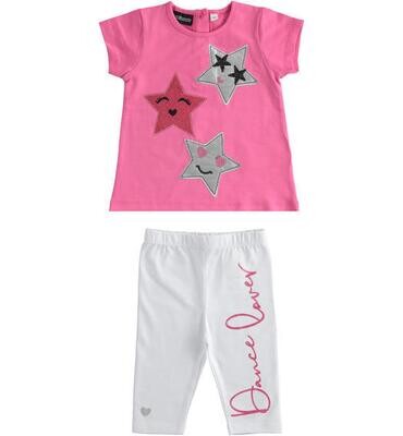 Sarabanda completo leggings Stelle Fucsia bambina