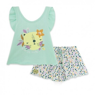 Tuc Tuc completo pantaloncino Jungle Verde bambina