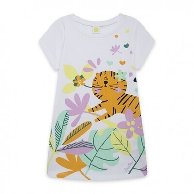 Tuc Tuc abito stampato Bianco Jungle bambina