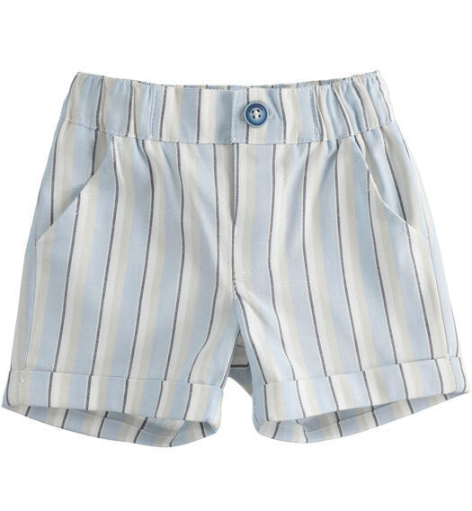 Minibanda pantalone corto elegante Righe Azzurro Beige neonato