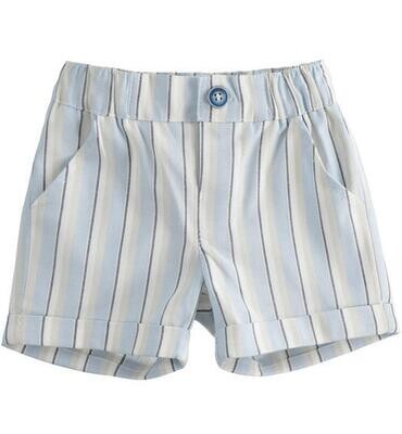 Minibanda pantalone corto elegante Righe Azzurro Beige neonato