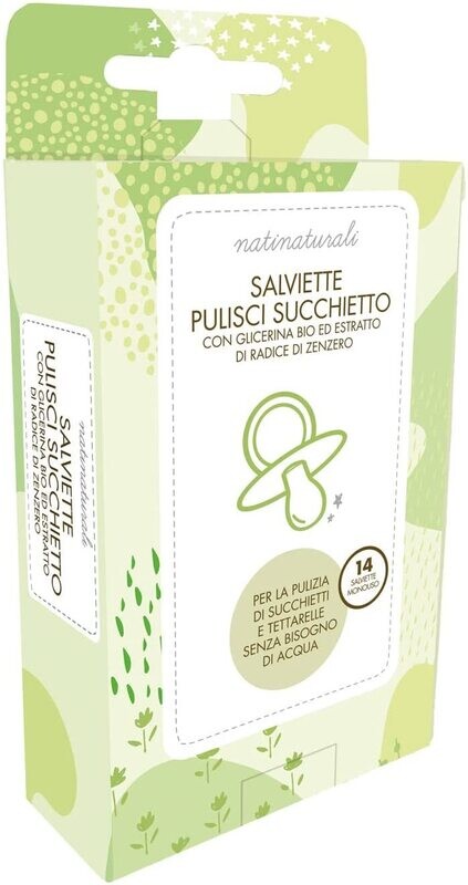 Natinaturali salviette pulisci succhietto Bio, 14 Pz