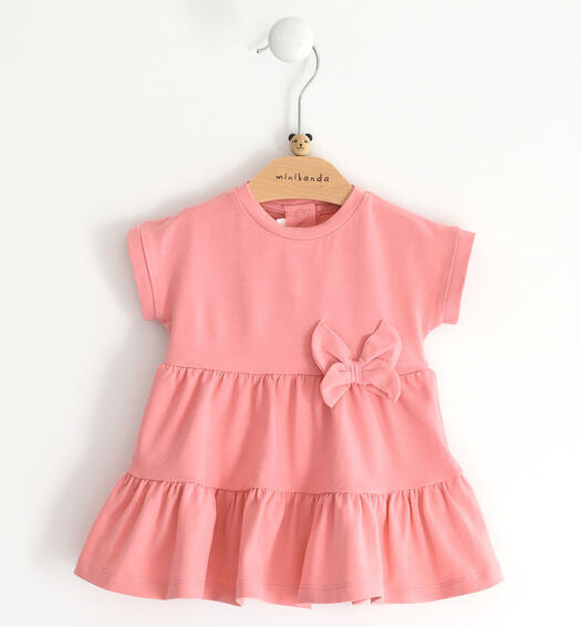 Minibanda abito con fiocco Rosa Pesca neonata