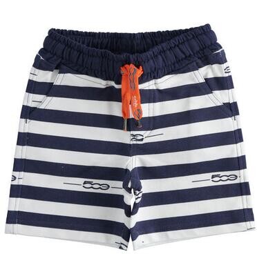 Sarabanda pantalone corto rigato 500 Navy bambino