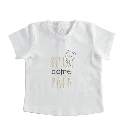 Minibanda T-Shirt Bello come Papà Milk neonato