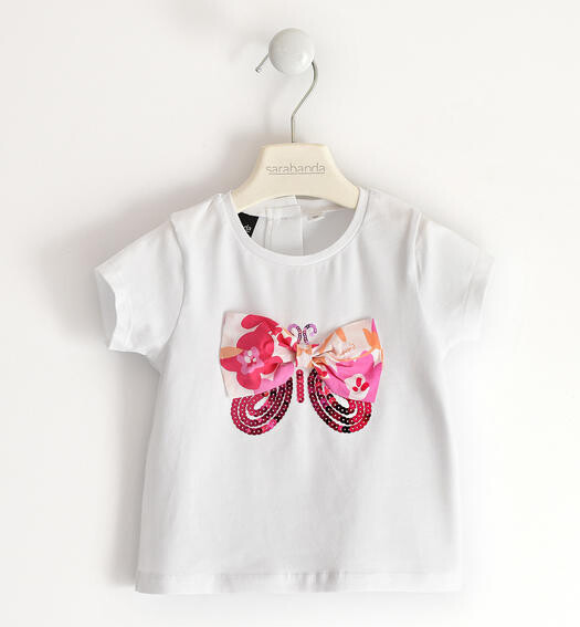 Sarabanda T-Shirt Farfalla Bianco bambina