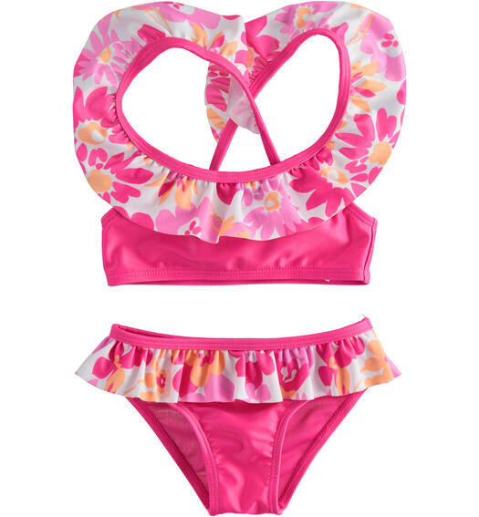 Sarabanda Costume Due Pezzi Fiori Fucsia bambina