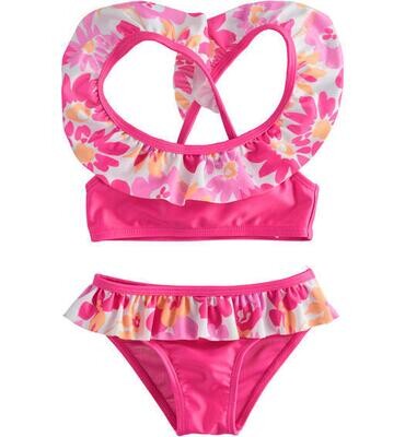 Sarabanda Costume Due Pezzi Fiori Fucsia bambina