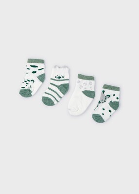 Mayoral Set 4 calzini Leopard verde neonato