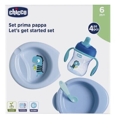 Chicco Set Prima pappa Azzurro, 6 mesi+