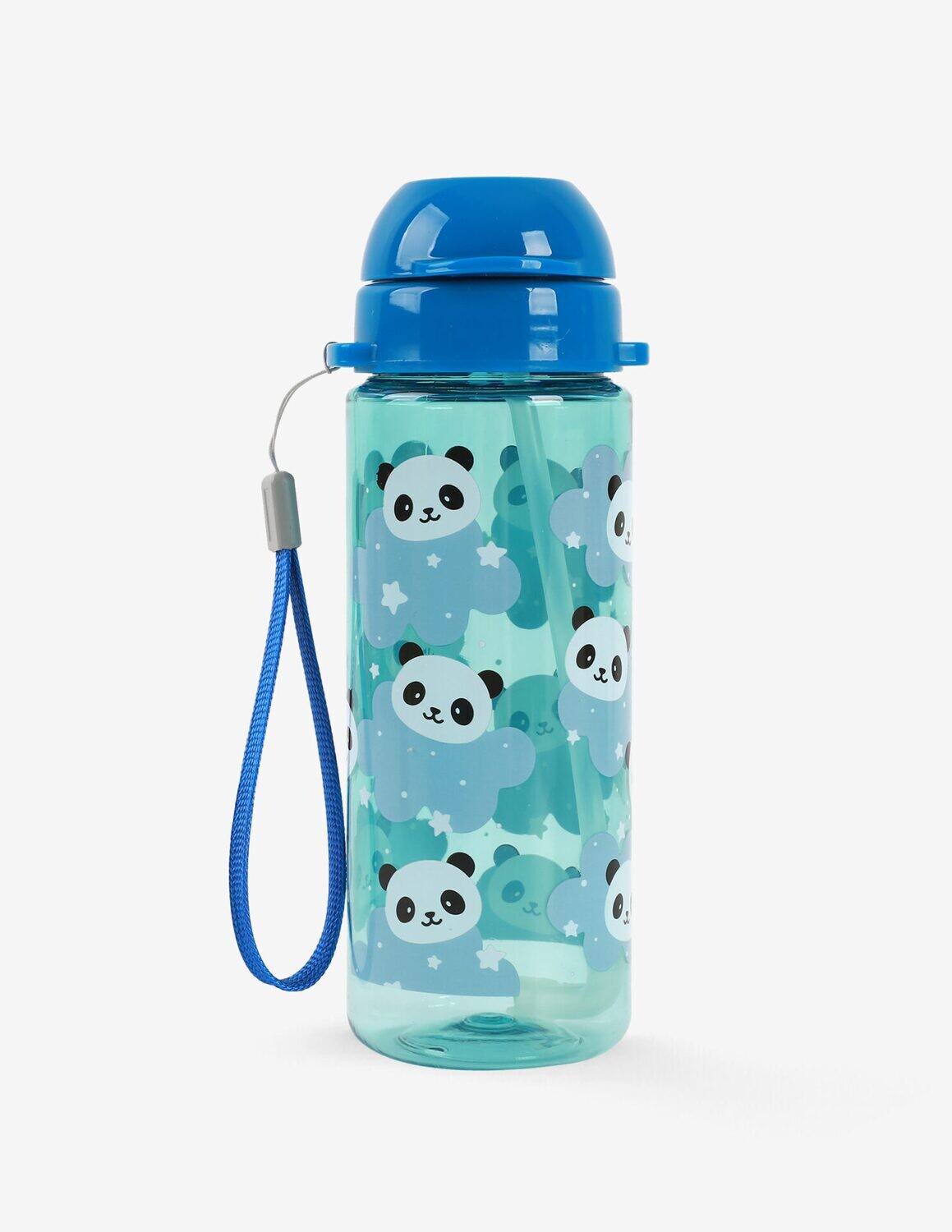 I-Drink Kids borraccia con cannuccia Tritan Panda Blu 400 ml