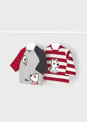 Mayoral Set 2 maglie Vischio Rosso neonato