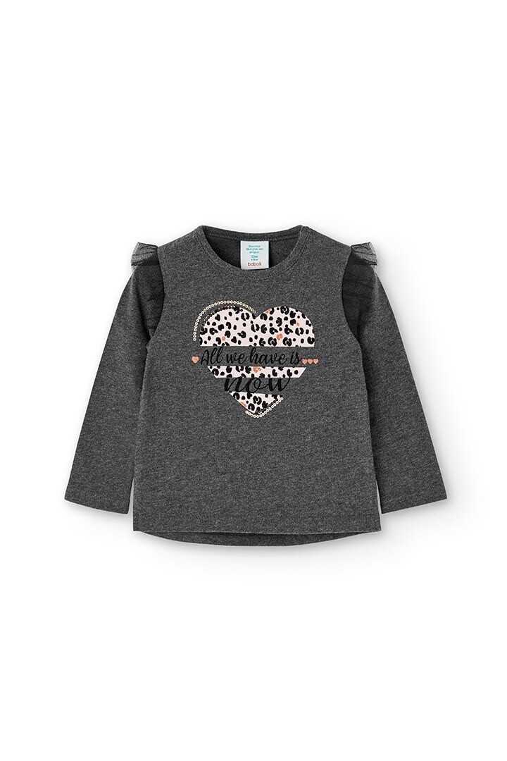 Boboli maglia Cuore Animalier Grigio bambina