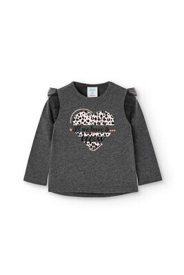 Boboli maglia Cuore Animalier Grigio bambina