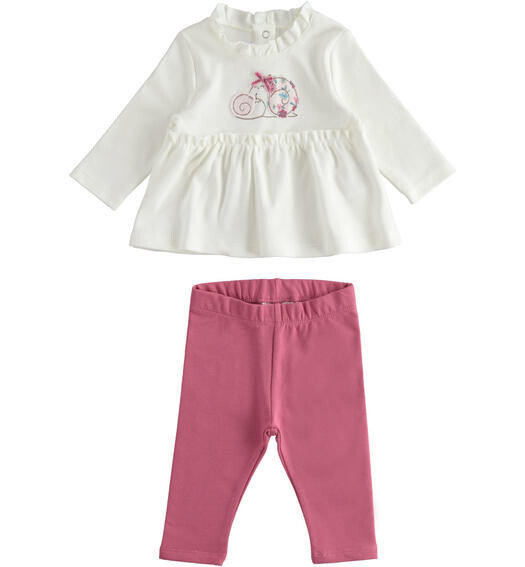 Minibanda completo leggings Malva neonata