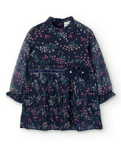 Boboli vestito garza Fiori Blu bambina