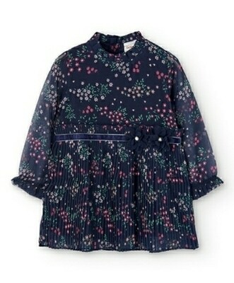 Boboli vestito garza Fiori Blu bambina