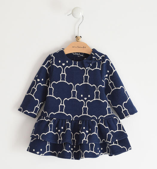 Minibanda abito balze Orsetti Navy neonata