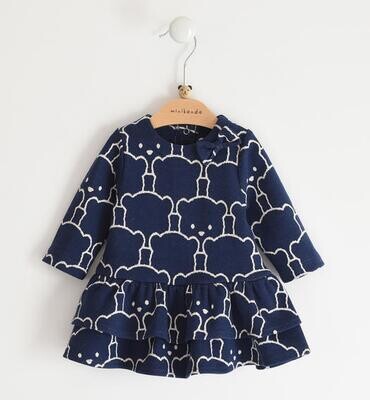 Minibanda abito balze Orsetti Navy neonata