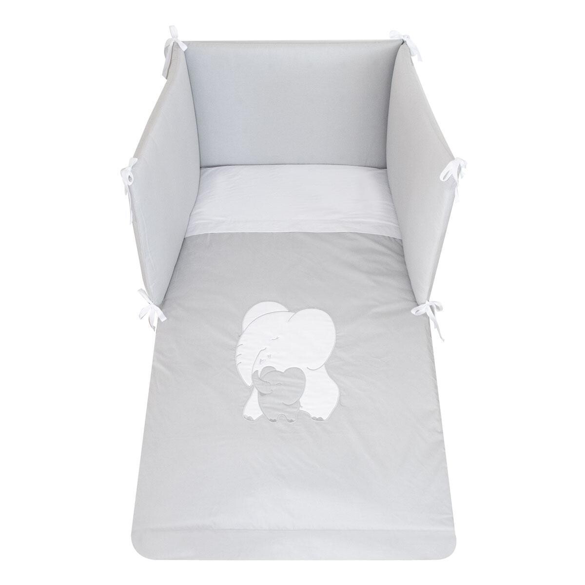 Fantasy Set piumetto paracolpi Elafantino Grigio lettino