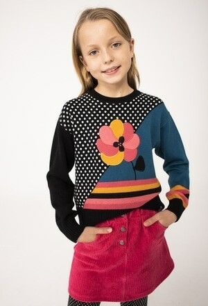 Boboli maglione Tricot Fiore Rosa bambina