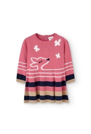 Boboli vestito Tricot Cerbiatto Rosa/Oro bambina