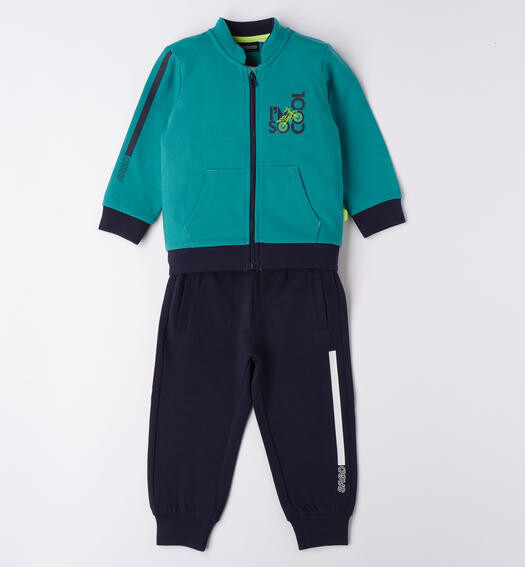 Sarabanda completo tuta felpa verde/Blu bambino