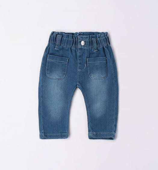 Minibanda Jeans vita arricciata Stone Bleach neonata