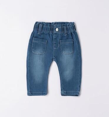 Minibanda Jeans vita arricciata Stone Bleach neonata