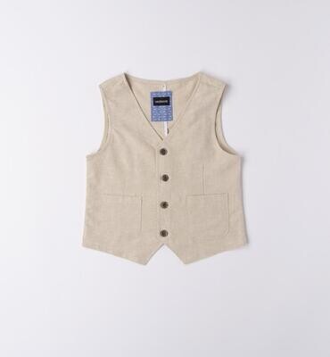 Sarabanda Gilet elegante Lino Beige bambino