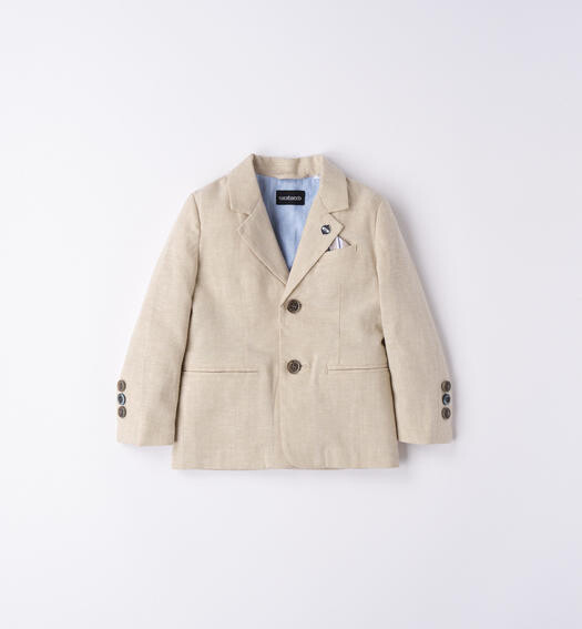 Sarabanda Giacca elegante Lino Beige bambino