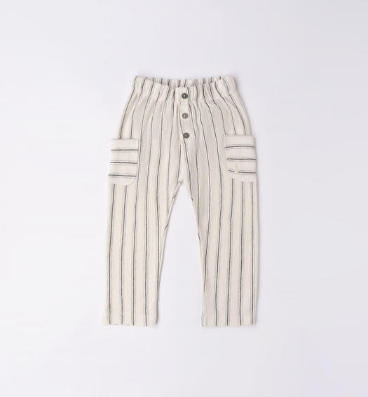 Minibanda pantalone righe Latte neonato
