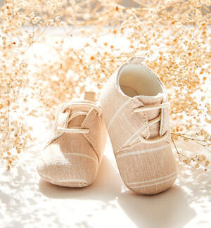 Minibanda scarpe cerimonia Lino Beige neonato