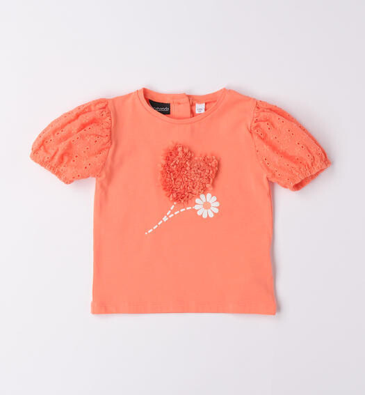 Sarabanda maglia Cuore Fiore Mandarino bambina